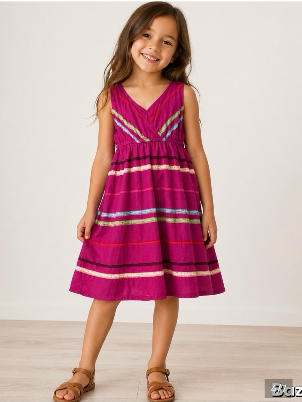 Sz 6 Pink Striped Maxi Sundress Old Navy